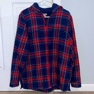 L.L. Bean Fleece-Lined Flannel Hoodie